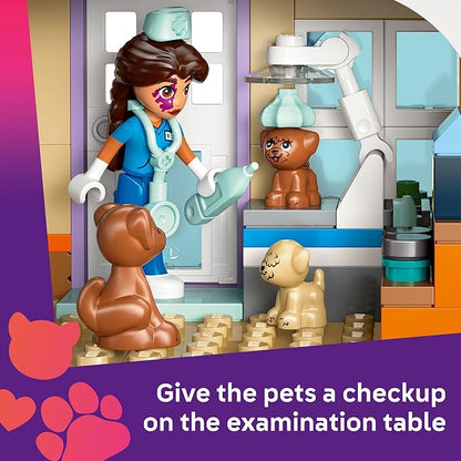 LEGO Friends Horse and Pet Vet Clinic -Veterinarian Playset for Kids, Girls and Boys, Ages 7+ - Toy Building Set for Pretend Play with 3 Minidolls, Horse Toy, Dog, and Cat - Gift Idea - 42651