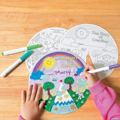 Fun Express Color Your Own Creation Wheel - Makes 12 - DIY Religious Crafts for Kids and Fun Sunday School Activities - VBS Vacation Bible School Supplies/Decor