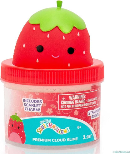 Original Squishmallows Scarlet Premium Cloud Slime - Limited Release, Strawberry Scent, 8 oz. Jar