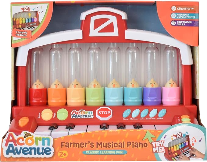 Farm Animals Keyboard Preschool Learning Toy with Silly Sounds and Light-Up Piano with Learning Songs for Infants