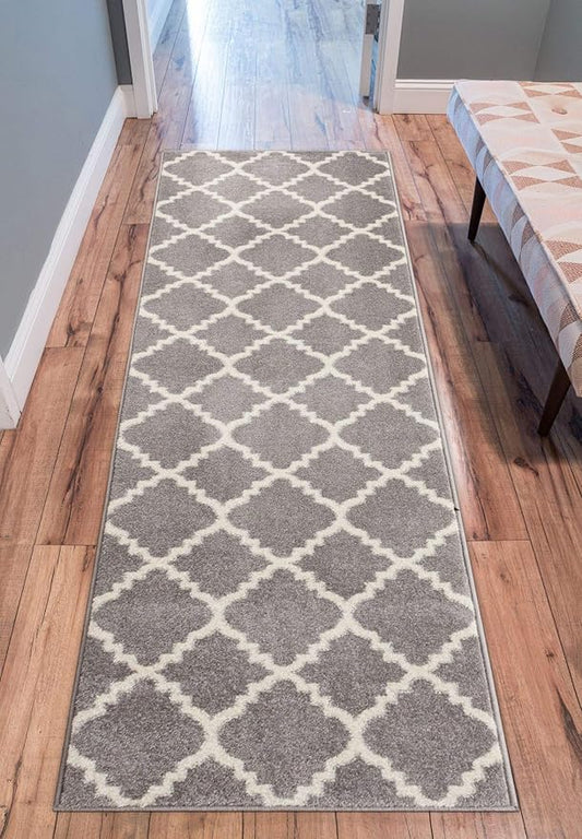 Well Woven Sydney LuLu's Lattice Grey Modern Geometric Trellis Area Rug 2'7" x 9'10" Runner