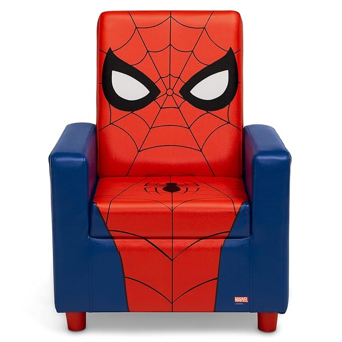 Delta Children High Back Upholstered Chair,Wood Spider-Man