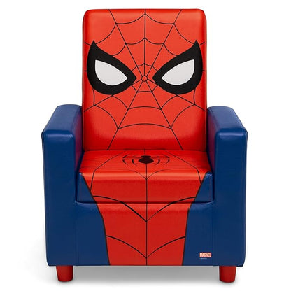 Delta Children High Back Upholstered Chair,Wood Spider-Man