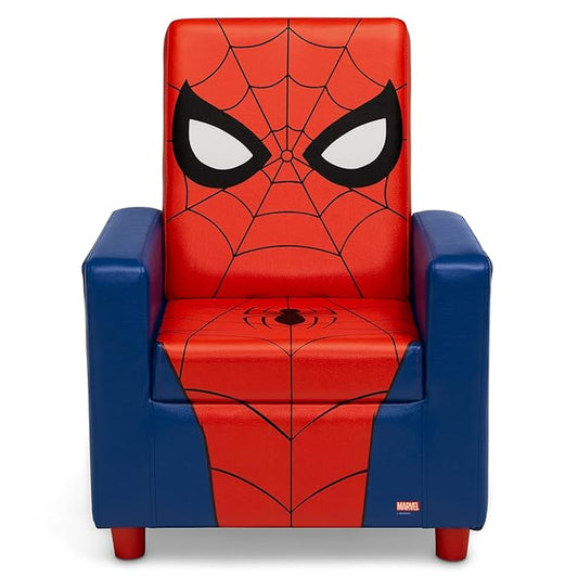 Delta Children High Back Upholstered Chair,Wood Spider-Man