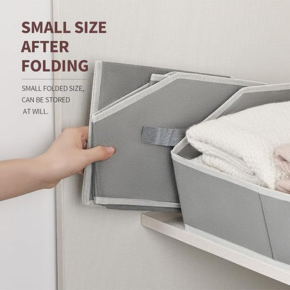 Homsorout Large Storage Bins Baskets - 6 Pack Closet Storage Cubes, Fabric Baskets for Organizing, Cube Organizer Bins with Handles, Foldable Boxes for Clothes, Towels, Grey