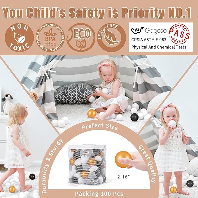 GOGOSO Ball Pit Balls,Plastics Balls for Ball Pit, Stars Hearts Shape for PastelBall for Toddlers Kids