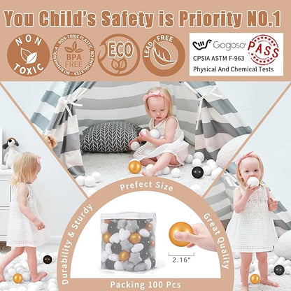 GOGOSO Ball Pit Balls,Plastics Balls for Ball Pit, Stars Hearts Shape for PastelBall for Toddlers Kids