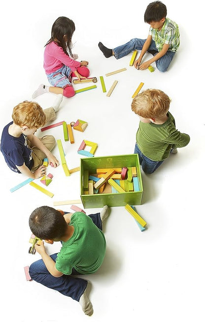 130 Piece Tegu Classroom Magnetic Wooden Block Set, Jungle
