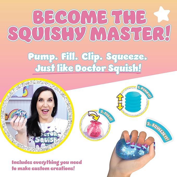 Doctor Squish Mini Squishy Maker | DIY Squishy Making Kit for Kids Ages 5 & Up | Make Your Own Squishies with TPR Balloons | Easy Maker Toy
