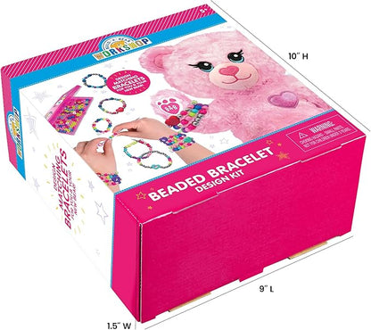 Fashion Angels Build-A-Bear Beaded Bracelet Design Kit - Design BFF Bracelets for Girls with Your Stuffed Bear - Beading Tool for Bracelet Making - Heart Beads for Jewerly - Ages 5 and up
