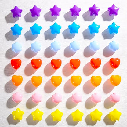 GOGOSO Ball Pits Balls for Toddlers, 100 Stars Hearts Florid Shapes Ball, Flowers Plastics Balls for Bounce House, Pastel Ball for Kids Birthday Party Xmas Friendship Bracelet Banner Decor