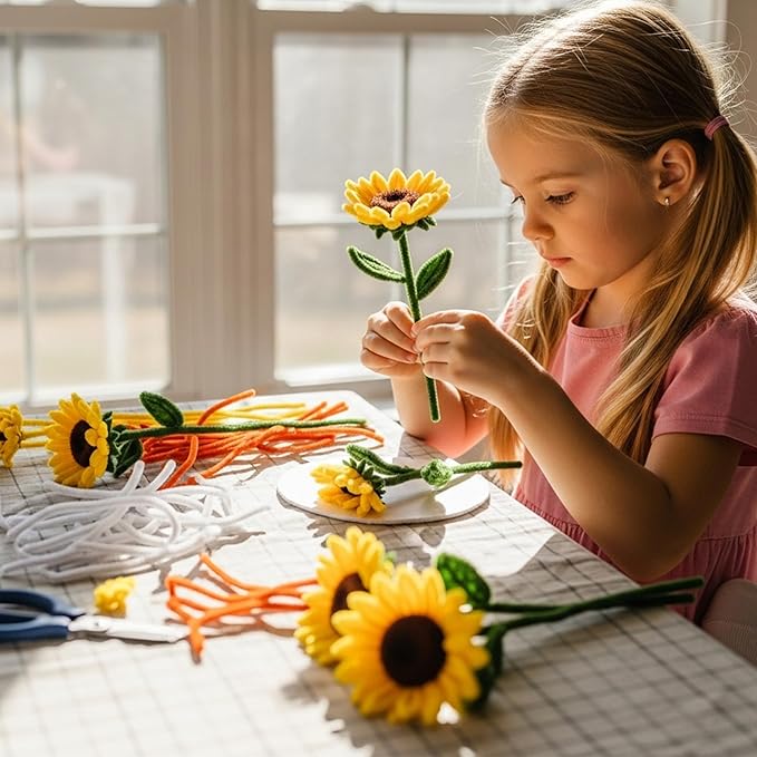 Caydo 200 Pieces Yellow Pipe Cleaners Craft Chenille Stems for DIY Art Creative Crafts Party Easter Decorations (12 Inch x 6 mm)
