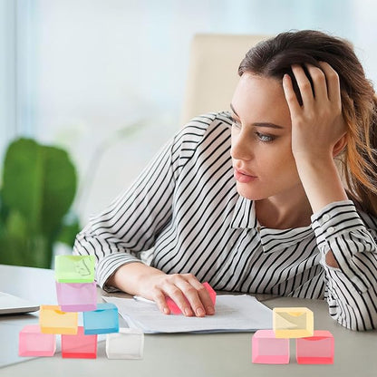 Hooqict 20Pcs Stress Cube Squishy Stress Balls Fidget Toys Square Squeeze Ice Cube Sensory Toys for Kids Adults Mini Squishies Stress Relief Party Gift Bag Fillers Birthday Goodie Bag Stuffers