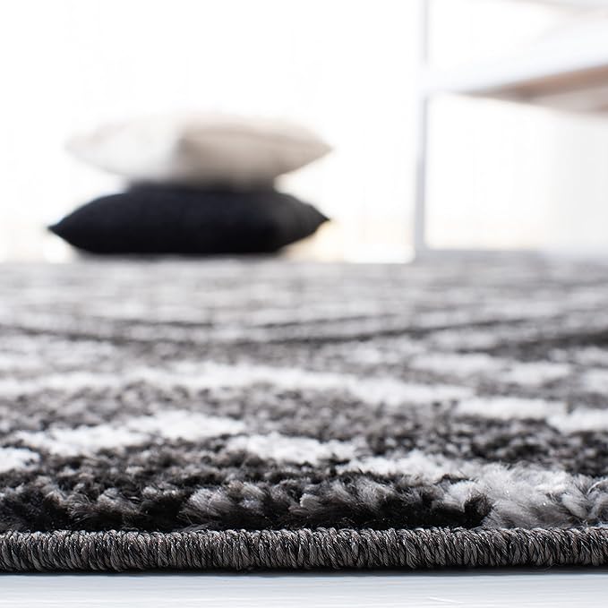 SAFAVIEH Adirondack Collection Runner Rug - 2'6" x 10', Black & Ivory, Modern Diamond Distressed Design, Non-Shedding & Easy Care, Ideal for High Traffic Areas in Living Room, Bedroom (ADR131A)