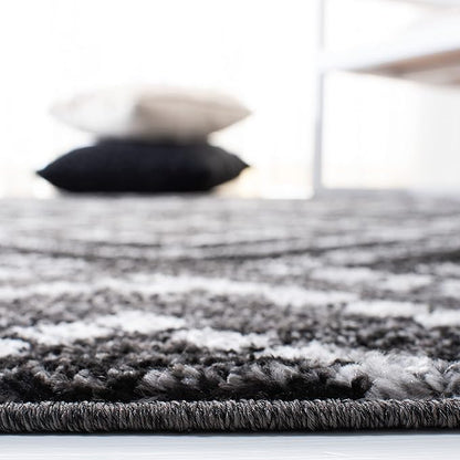 SAFAVIEH Adirondack Collection Runner Rug - 2'6" x 10', Black & Ivory, Modern Diamond Distressed Design, Non-Shedding & Easy Care, Ideal for High Traffic Areas in Living Room, Bedroom (ADR131A)