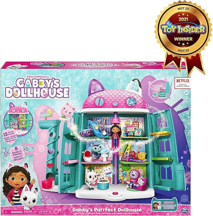 Gabby’s Dollhouse, Purrfect Dollhouse with 15 Pieces including Toy Figures, Furniture, Accessories and Sounds, Kids Toys for Ages 3 and up