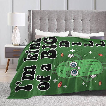 Pickle Blanket for Women Men, Cute I'm Kind of a Big Dill Themed Design Printed Throw Blankets for Teens Adults Lap, Couch Bed, Warm Soft Cozy Blanket, 60"x 80"