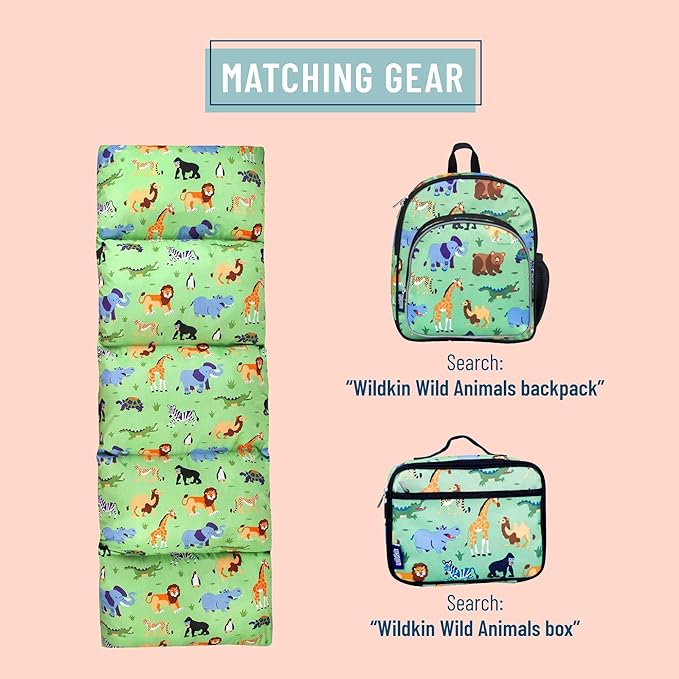 Wildkin Microfiber Pillow Lounger, 87 X 27 Inches, Wild Animals