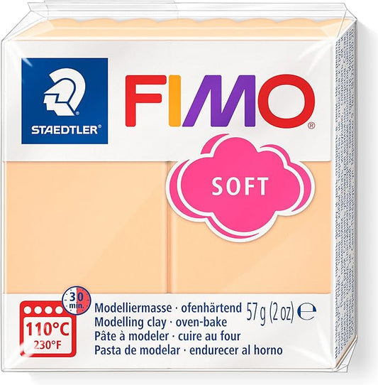 Staedtler FIMO Effects Polymer Clay - -Oven Bake Clay for Jewelry, Sculpting, Peach Pastel 8020-405