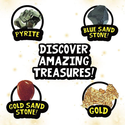 Sunny Days Entertainment Gold Dig Kit, Mystery Science Toy for Kids, Party Favor, Goodie Bags, Valentine's Day Gift for Girls and Boys, 5+