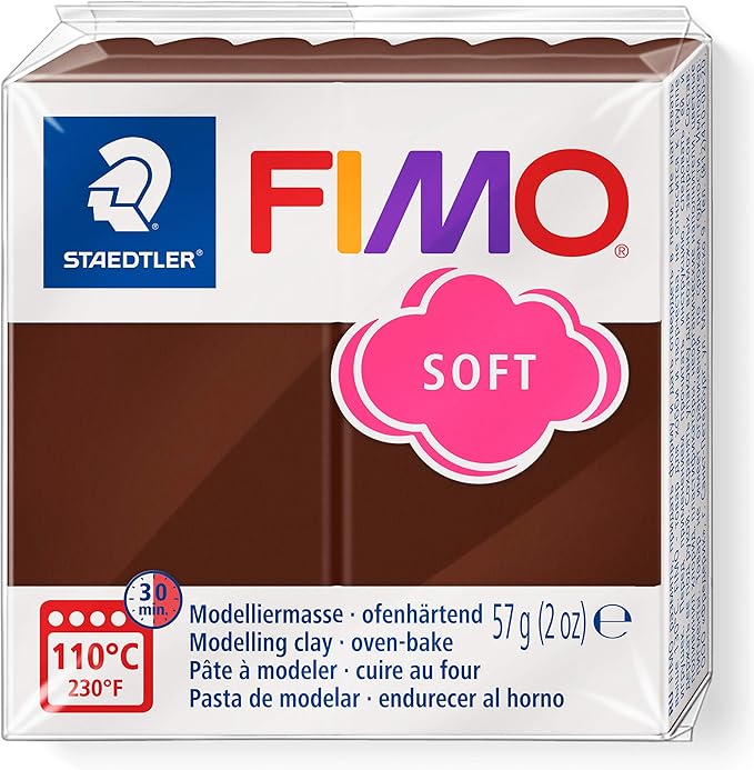 Staedtler FIMO Soft Polymer Clay - -Oven Bake Clay for Jewelry, Sculpting, Crafting, Chocolate 8020-75