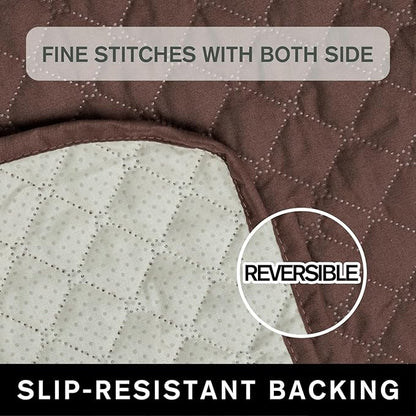 XINEAGE Water Resistant Recliner Cover, Nonslip Recliner Chair Covers for Reclining Chair with Pockets, Quilted Thick Recliner Slipcovers for Pets and Kids (Recliner Chair, Coffee)