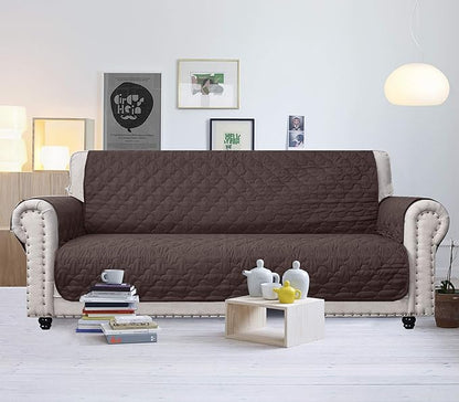 CHHKON Waterproof Nonslip Recliner Cover Stay in Place, Dog Couch Chair Cover Furniture Protector, Ideal Loveseat Slipcovers for Pets and Kids (Chocolate, 23'')