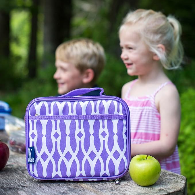 Wildkin Kids Insulated Lunch Box Bag for Boys & Girls, Reusable Kids Lunch Box is Perfect for Elementary, Ideal Size for Packing Hot or Cold Snacks for School & Travel Bento Bags (Wishbone)