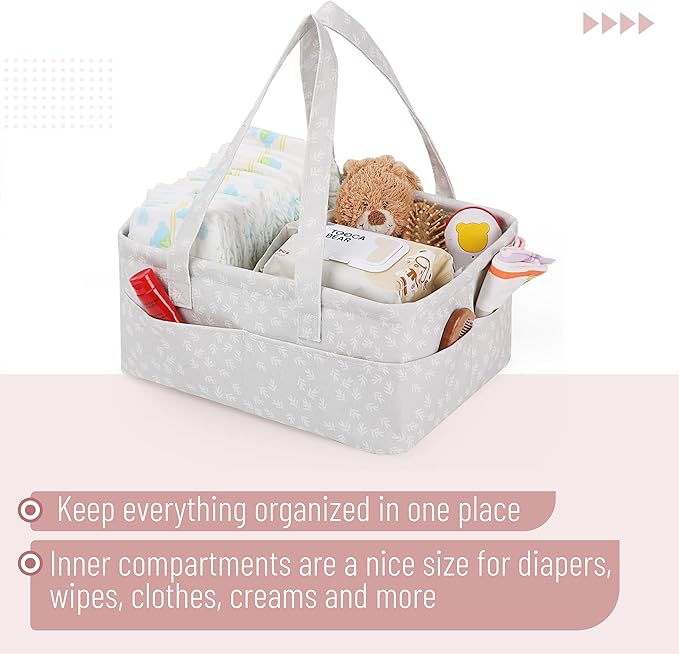 Mr. Pen- Baby Diaper Caddy Organizer, Patterned Gray, Nursery Storage Bin and Car Organizer for Diapers and Baby Wipes
