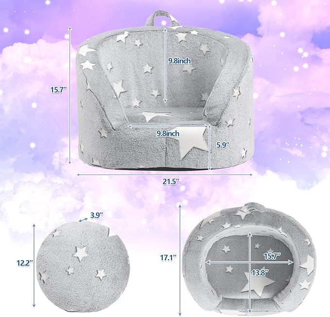 ALIMORDEN Snug-Arch Toddler Couch, Comfy Foam Baby Chair, Ergonomic Toddler Chair with a Snug Embrace Design for Boys and Girls