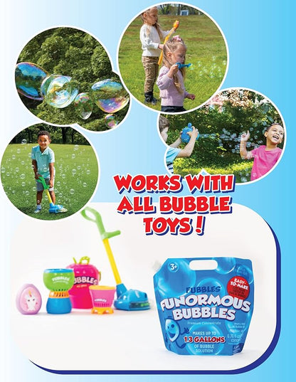 Little Kids Bubbles by Fubbles| Bubble Solution Refill | 169oz Non Toxic Bubble Solution | Bubble Concentrated for Bubble Machine, Bubble Juice Refills
