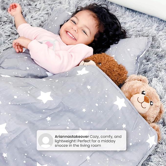 Delta Children Nap Mat - Includes Pillow & Blanket for Toddlers and Kids; Features Carry Handle w/Strap Closure and Name Tag; Rollup Design is Ideal for Preschool and Daycare; Personalization Optional