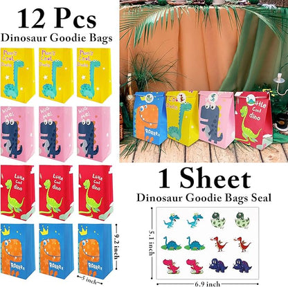 Leesgel Dinosaur Party Favors for Kids, 96pcs Dinosaur Birthday Party Goodie Bags with Masks/Tattoos/Slap Bracelets, Dinosaur Toys for Birthday Gifts Games Fillers Party Supplies