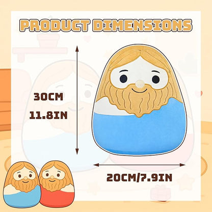 Jesus Plush Toy - Religious Stuffed Doll - Jesus Plush Pillow - Faithful Lovers and Easter Basket Stuffed Gift (Blue)