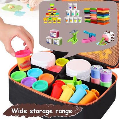 Hard Travel Case for Modeling Compound, Carrying Case for Playdough Set Portable Playdough Storage Organizer Container for Dough Art Clay Tool Kit, Bag Only