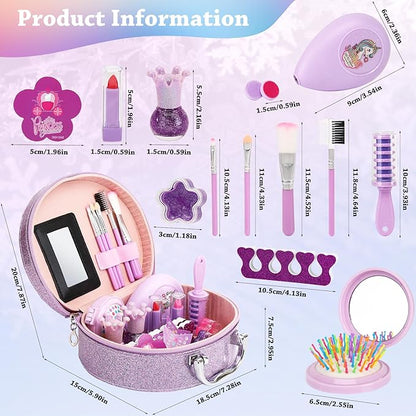 Kids Nail Polish Set for Girls,Kids Washable Makeup Girls Toys for 3 4 5 6 7 8 9 10 Year Old Girls