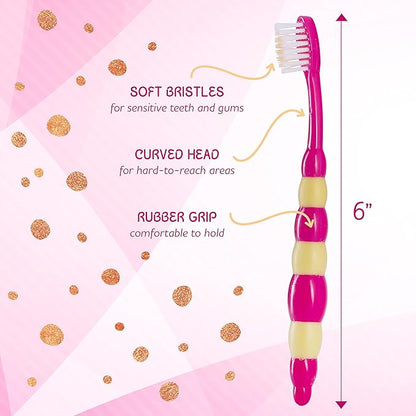 Kids Toothbrush, Toddler Toothbrush, Kids Toothbrush Pack, Toddler Toothbrush Age 2-4, Kids Tooth Brush, Kids Travel Toothbrush for Tiny Hands Boys and Girls Soft Toothbrush Kids (4 Pack - With Timer)