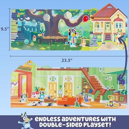 Horizon Group USA Bluey Sticker Playset, 2 Sticker Play Scenes, 35+ Reusable Puffy Bluey Repositionable Stickers for Kids, Perfect for Travel, Screen-Free Fun