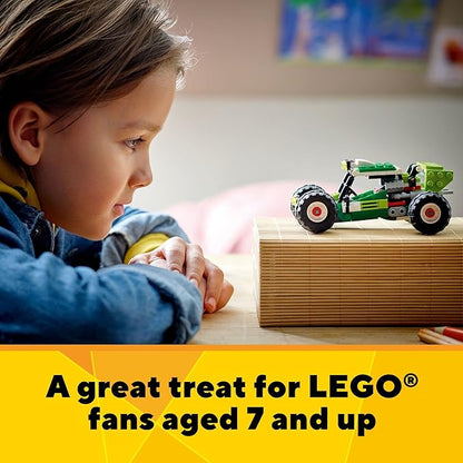 LEGO Creator 3 in 1 Off-Road Buggy, Transforms to 3 Different Construction Vehicles from Skid Loader Digger to ATV Car Toy to Off-Roader, Construction Set for Kids 7 Plus Years Old, 31123