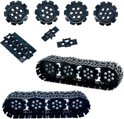 108Pcs Technical Parts Tank Track Wheels Treads Chain Links Motorcycle Car Accessories Building Blocks Toys for 6-12 Years Old Boys Kids Gift Tight fit Major Brands