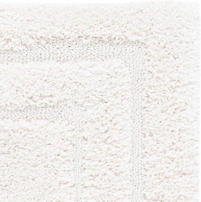 SAFAVIEH Florida Shag Collection Runner Rug - 2'3" x 11', Creme & Creme, Border Design, Non-Shedding & Easy Care, 1.2-inch Thick Ideal for High Traffic Areas in Living Room, Bedroom (SG454-1111)