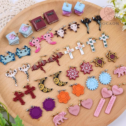 Puocaon Salamander Polymer Clay Cutters - 6 Pcs Axolotl Clay Cutters for Polymer Clay Earrings, Cute Axolotl Polymer Clay Jewelry Cutters, Animal Clay Jewelry Cutters for Earrings Making