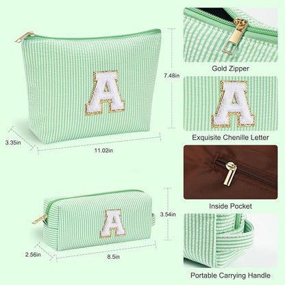 YOOLIFE Initial Makeup Bag for Women - Teen Girl Gifts Trendy Stuff Monogram Cute Makeup Bags Make Up Case for Women Her Best Friend Friendship Sister Teacher, Personalized Birthday Gifts H