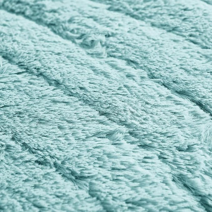 RBSC Home Plush Recliner Slipcover 23 Inches Baby Blue Chair Covers Artificial Wool Lazy Boy Cover Quilted Cover for Recliner Chairs and Furniture Soft Warm