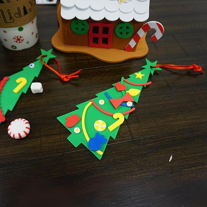 4E's Novelty 24 Pack Christmas Tree Ornament Craft for Kids, 516Pcs Bulk Foam Self Adhesive Individually Wrapped, Christmas Crafts for Kids Ages 4-8, 3-12, Toddler Holiday DIY Classroom Activities