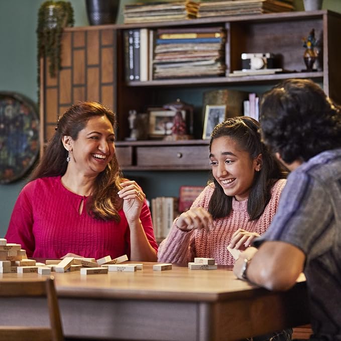 Hasbro Gaming Jenga Classic Game with Genuine Hardwood Blocks,Stacking Tower Game for 1 or More Players,Kids Ages 6 and Up