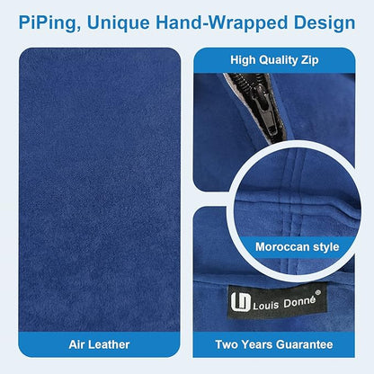 Louis Donné Unstuffed Pouf Ottoman Luxurious Premium Fabric Pouf Cover in Jewel Blue Scratch & Dirt Resistant with Hidden Storage Stylish Foot Rest Cover for Living Room Bedroom Patio Only Cover