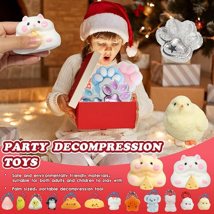 20pcs Squishy Pack,Fidget Toys Kit,Include taba Squishies Party Favors for Kids 4-8 8-12 Treasure Box Toys for Classroom Birthday Xmas Gifts Goodie Bag Stocking Stuffers for Teens (20pcs)