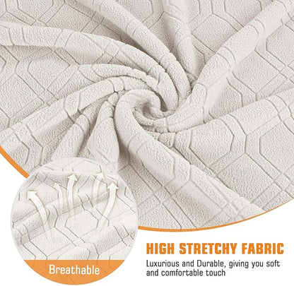 VANSOFY Recliner Chair Cover, 3-Pieces Stretch Lazy Boy Recliner Covers for Recliner Chair Soft Reclining Chair Slipcover Furniture Protector for Dogs Cats(Off White)