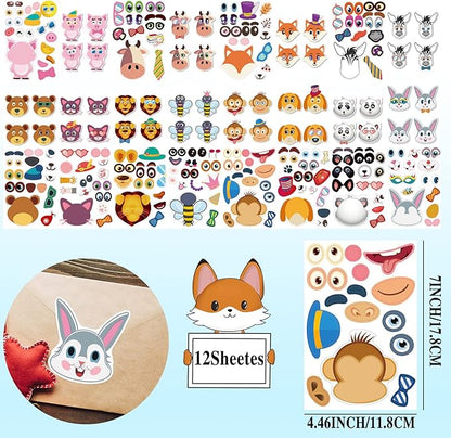 120Pcs Jungle Safari Party Favors Including Puzzle Stickers, Slap Bracelets, Animal Keychains, Temporary Tattoos, Animal Rings, Animal Stickers Safari Themed Birthday Party Supplies